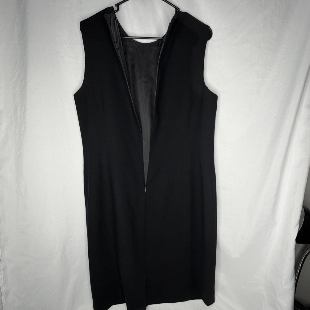 Lauren Ralph Lauren Black 100% Wool Sleeveless MIDI Sheath Dress Women's 14 USA - Picture 3 of 8